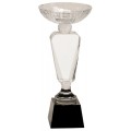 CRY6302  Clear Crystal Cup with Black Pedestal Base 
